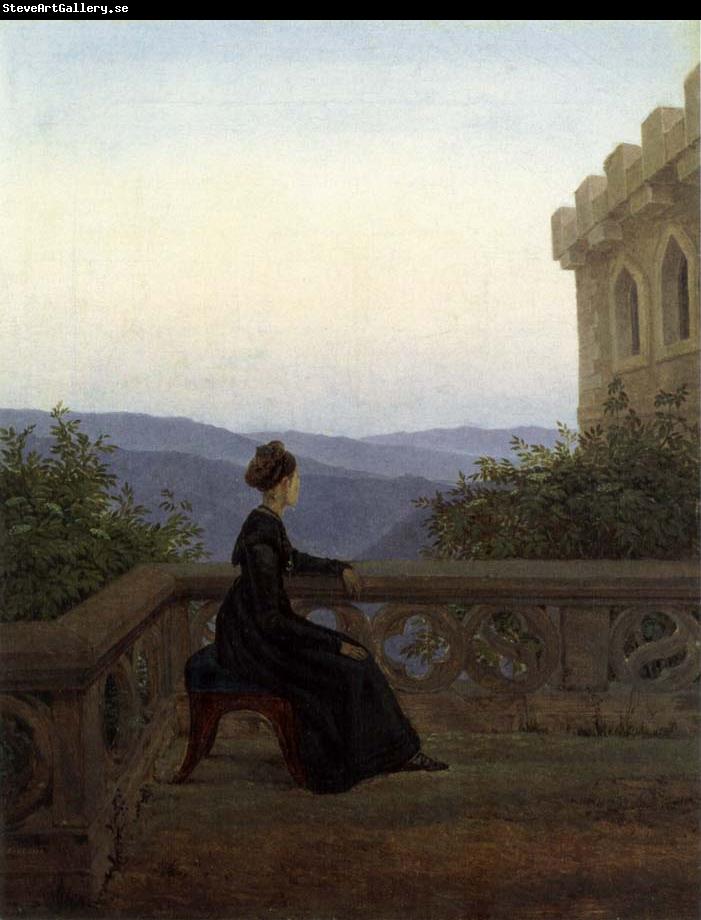 Carl Gustav Carus Woman on the Balcony